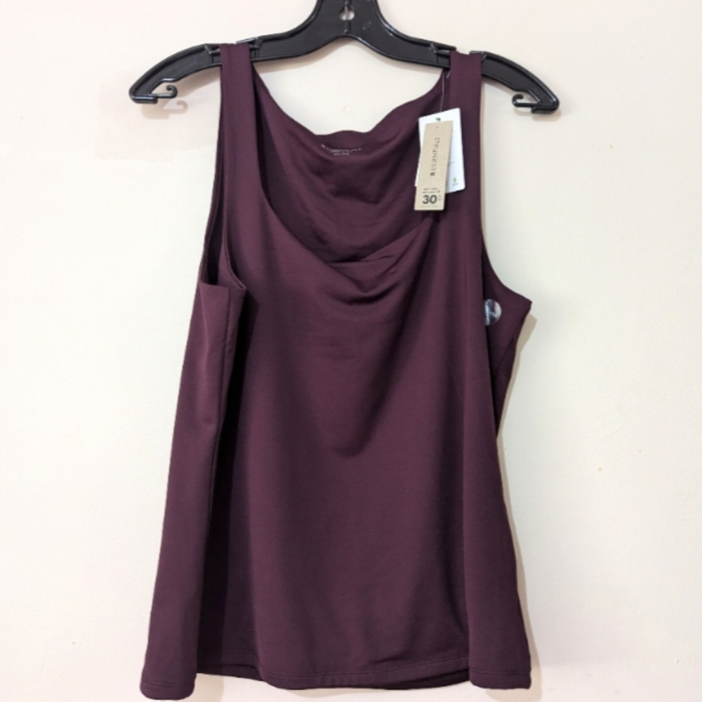 R Essentials Double Layer Sculpting Tank With Square Neckline Size XXL Wine New!